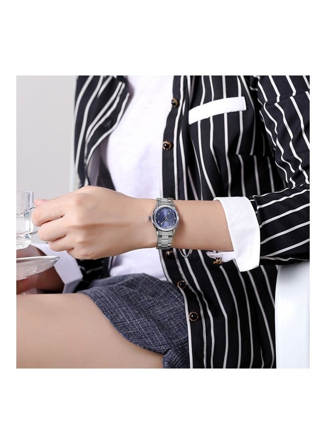 ساعة الكوارتز الكلاسيكية للنساء - ساعة معصم أنيقة التناظرية مع فرقة الفولاذ المقاوم للصدأ، مقاومة للماء، تصميم الحد الأدنى للارتداء الرسمي والعادي - Image 2